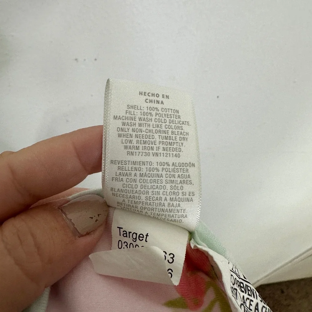 Cloud Island Crib Quilt Floral Reversible Pink Green Yellow White 030028563